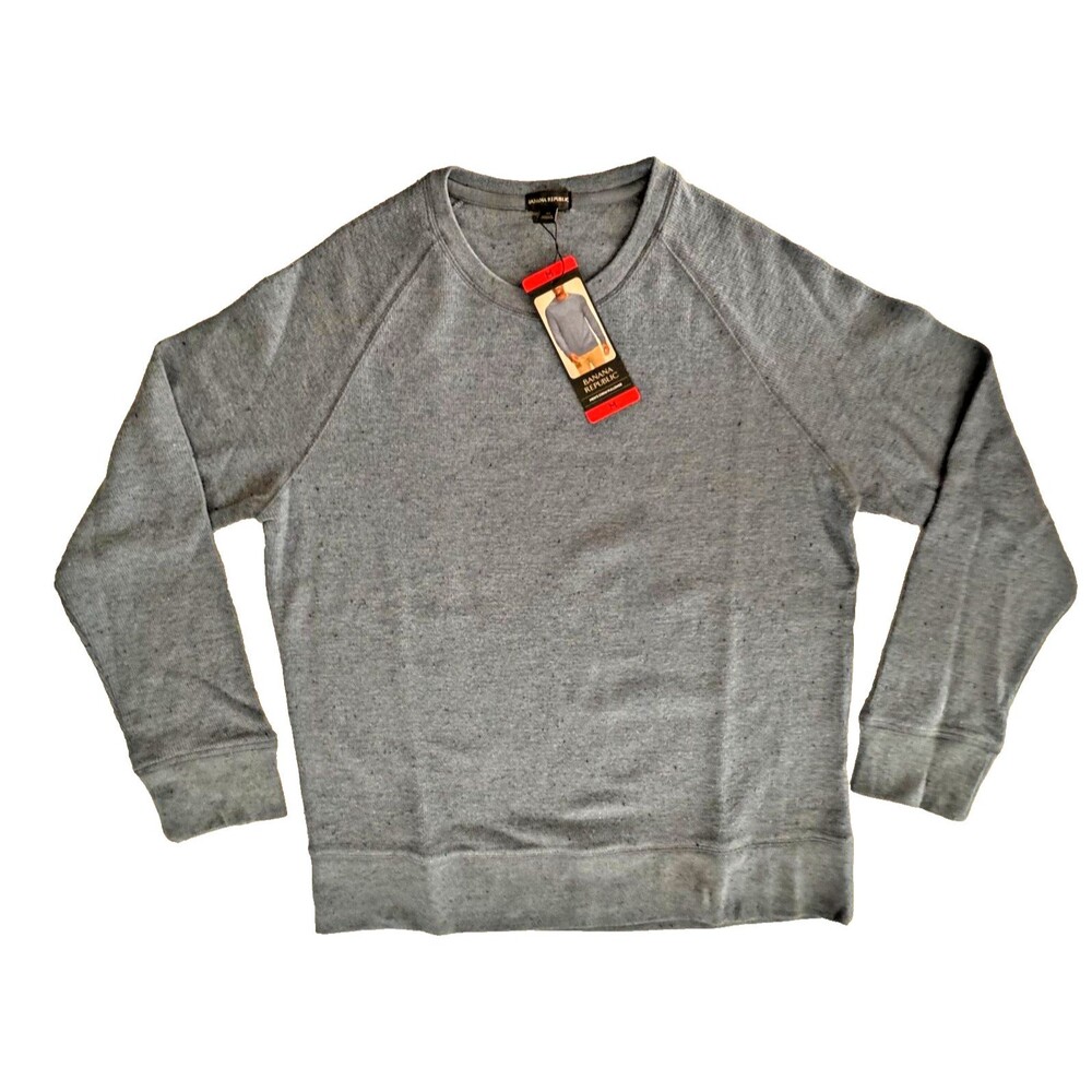 Mens Medium Blue Sweater Banana Republic Pullover Crew Neck Shirt
